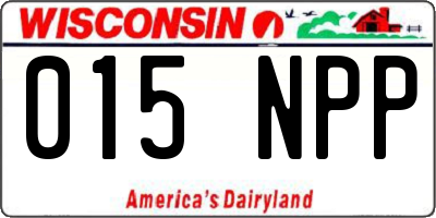 WI license plate 015NPP