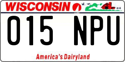 WI license plate 015NPU