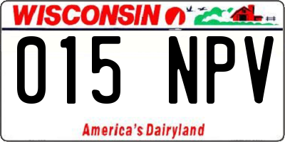 WI license plate 015NPV