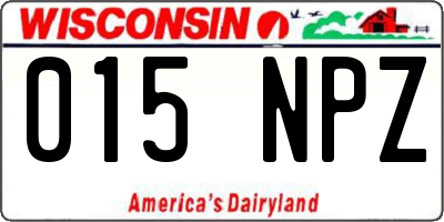 WI license plate 015NPZ