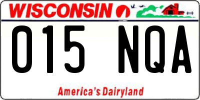 WI license plate 015NQA