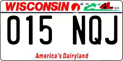 WI license plate 015NQJ