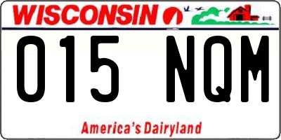 WI license plate 015NQM
