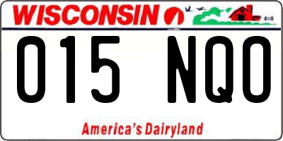 WI license plate 015NQO