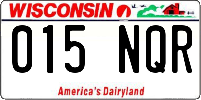 WI license plate 015NQR