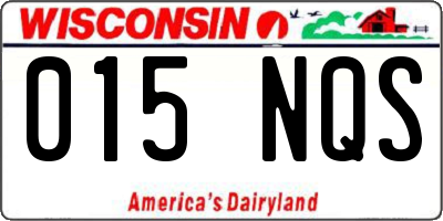 WI license plate 015NQS