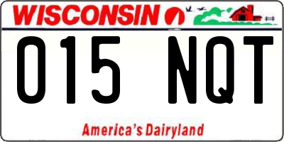WI license plate 015NQT