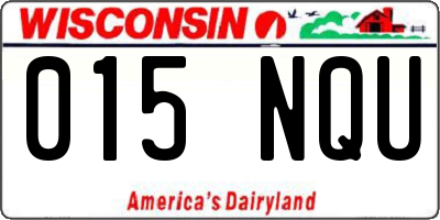WI license plate 015NQU