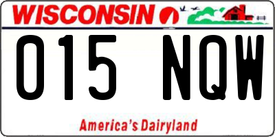 WI license plate 015NQW