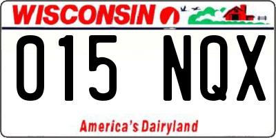 WI license plate 015NQX