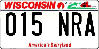 WI license plate 015NRA