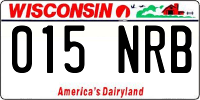 WI license plate 015NRB