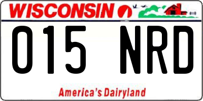 WI license plate 015NRD