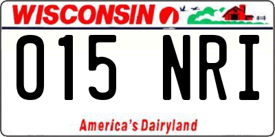 WI license plate 015NRI