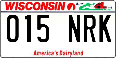 WI license plate 015NRK