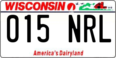 WI license plate 015NRL