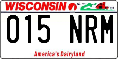 WI license plate 015NRM