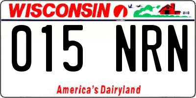 WI license plate 015NRN