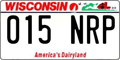 WI license plate 015NRP