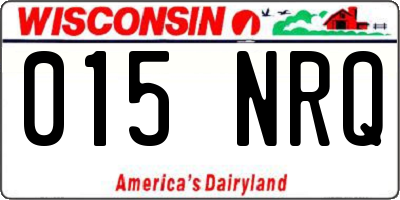 WI license plate 015NRQ