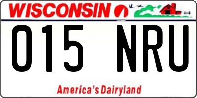 WI license plate 015NRU