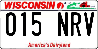 WI license plate 015NRV