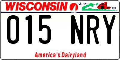 WI license plate 015NRY