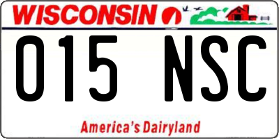 WI license plate 015NSC
