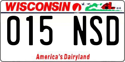 WI license plate 015NSD
