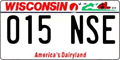 WI license plate 015NSE