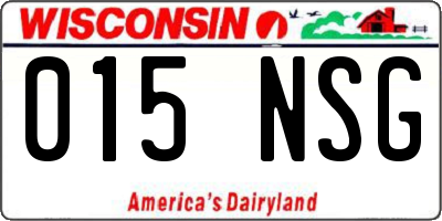 WI license plate 015NSG