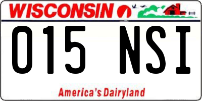WI license plate 015NSI
