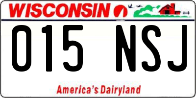 WI license plate 015NSJ