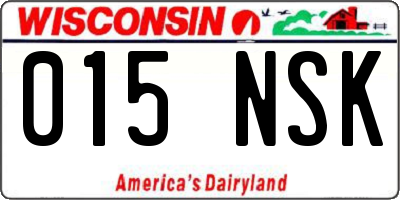 WI license plate 015NSK