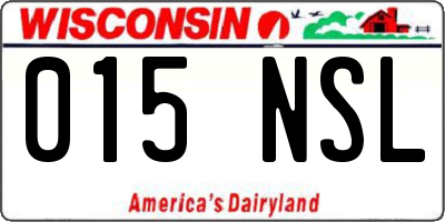 WI license plate 015NSL