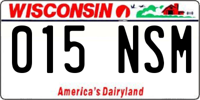 WI license plate 015NSM