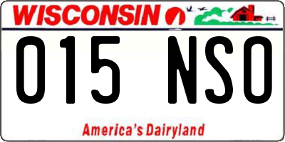 WI license plate 015NSO