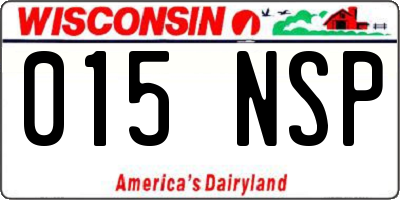 WI license plate 015NSP