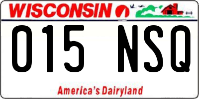 WI license plate 015NSQ