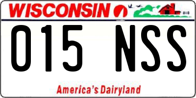 WI license plate 015NSS