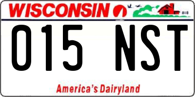 WI license plate 015NST
