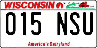 WI license plate 015NSU