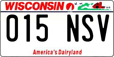 WI license plate 015NSV