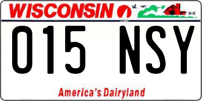 WI license plate 015NSY