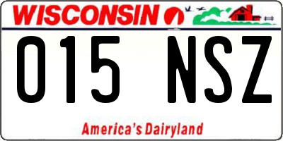 WI license plate 015NSZ