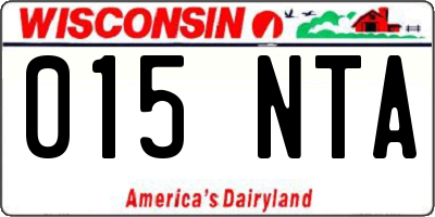 WI license plate 015NTA