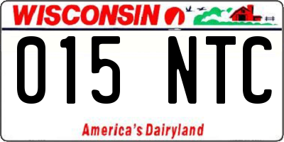 WI license plate 015NTC