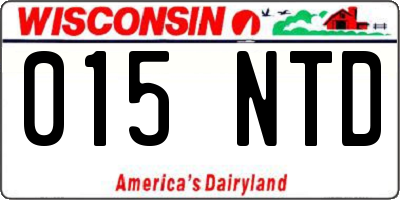WI license plate 015NTD