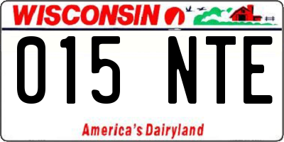 WI license plate 015NTE