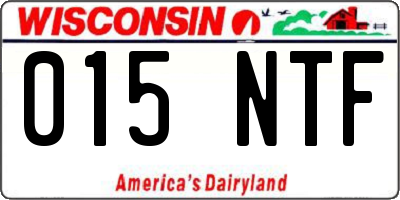 WI license plate 015NTF